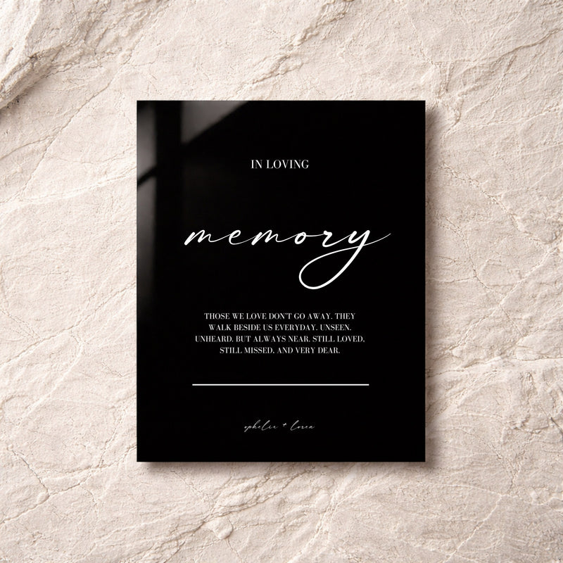 Aria Collection Acrylic Wedding In Loving Memory Sign