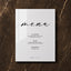 Aria Collection Acrylic Wedding Menu Sign