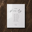 Aria Collection Acrylic Wedding Order of Events Sign