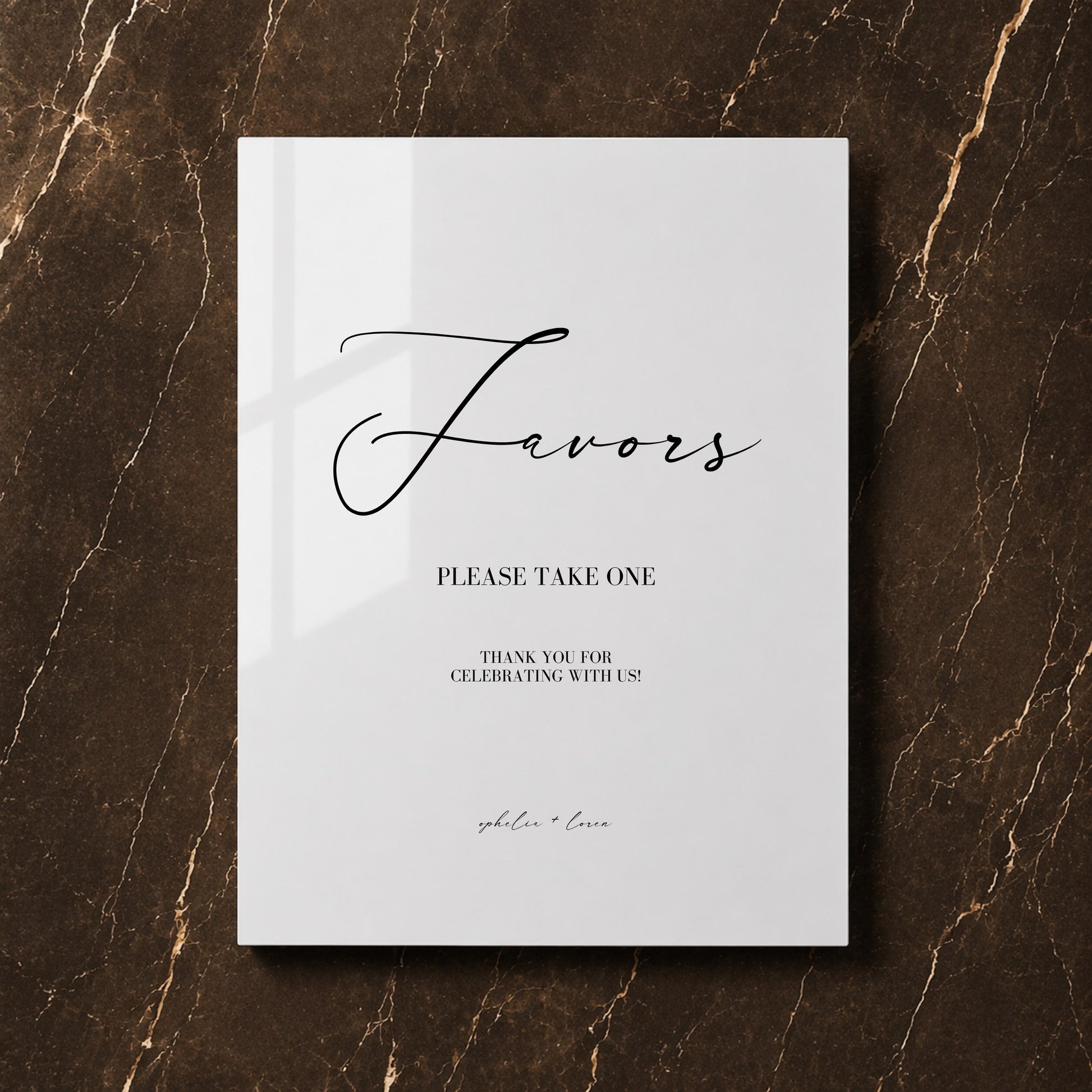 Aria Collection Acrylic Wedding Party Favors Sign