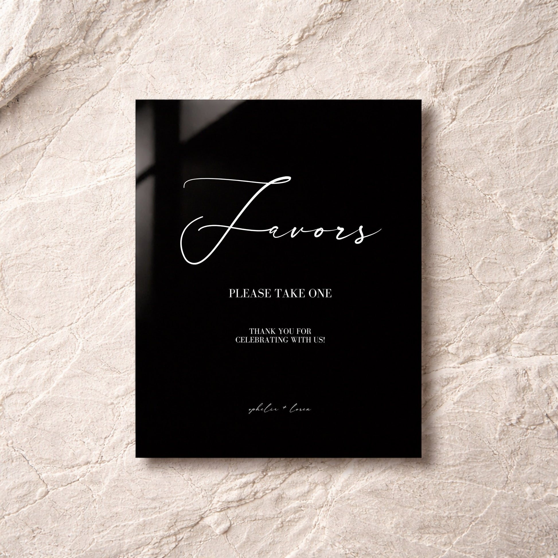 Aria Collection Acrylic Wedding Party Favors Sign