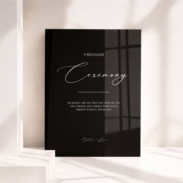 Aria Collection Acrylic Wedding Unplugged Ceremony Sign