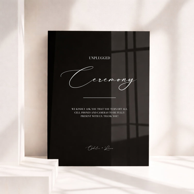 Aria Collection Acrylic Wedding Unplugged Ceremony Sign