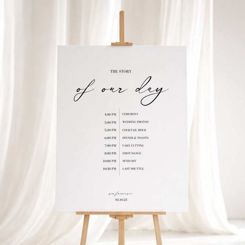 Aria Collection Gatorboard Wedding Order of Events Sign