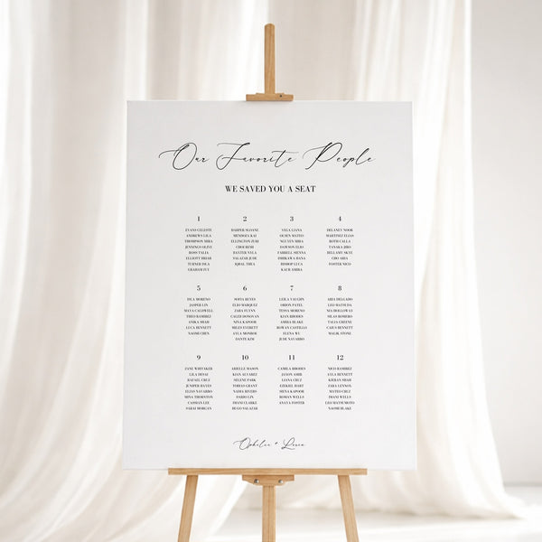 Aria Collection Gatorboard Wedding Seating Chart Sign