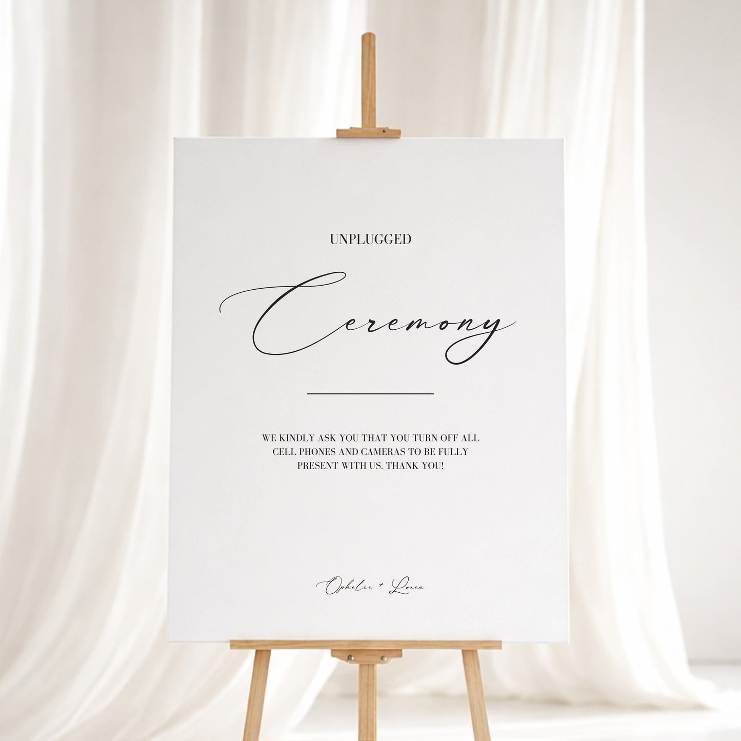 Aria Collection Gatorboard Wedding Unplugged Ceremony Sign