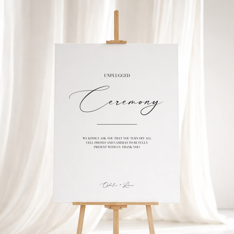 Aria Collection Gatorboard Wedding Unplugged Ceremony Sign