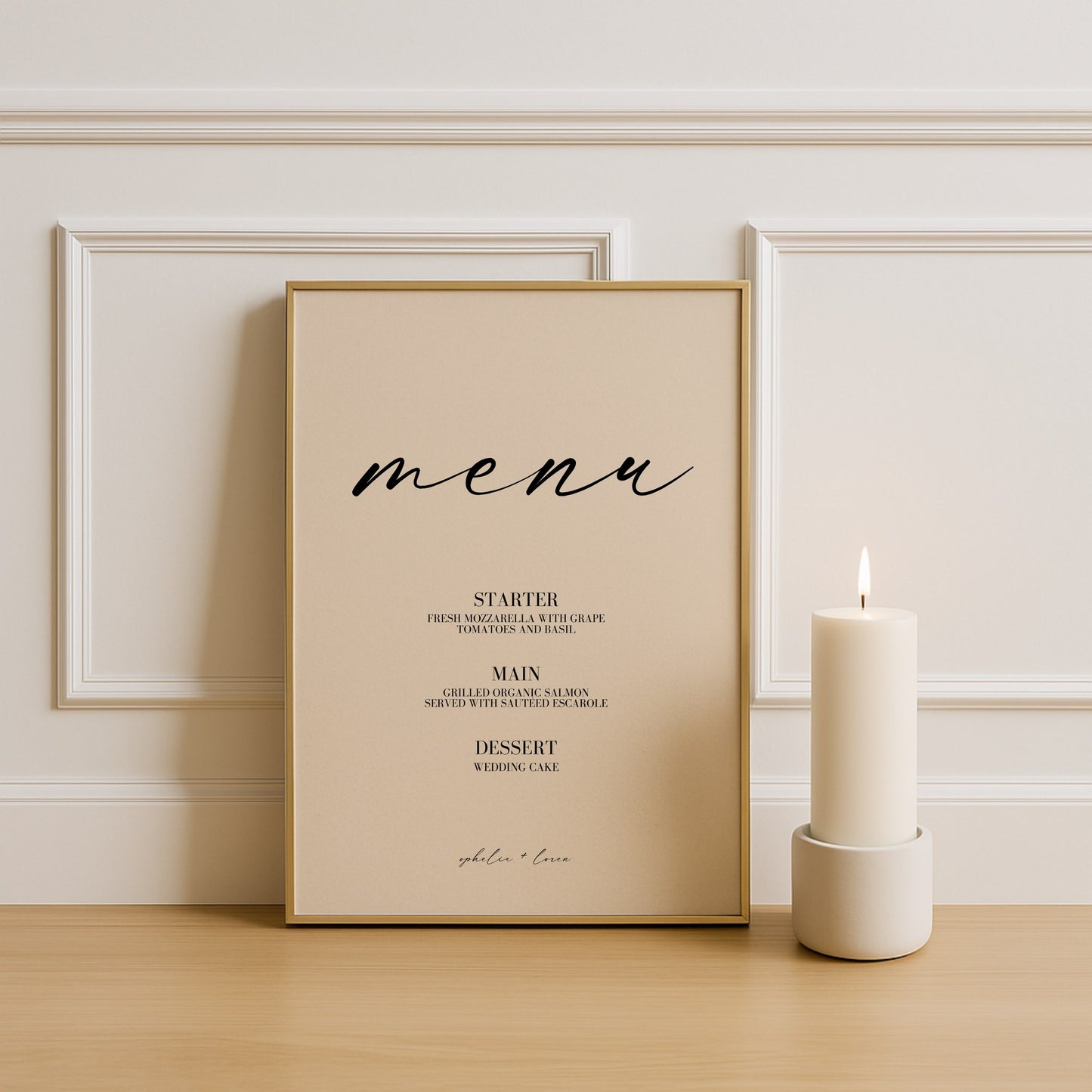 Aria Collection Poster Wedding Menu Sign