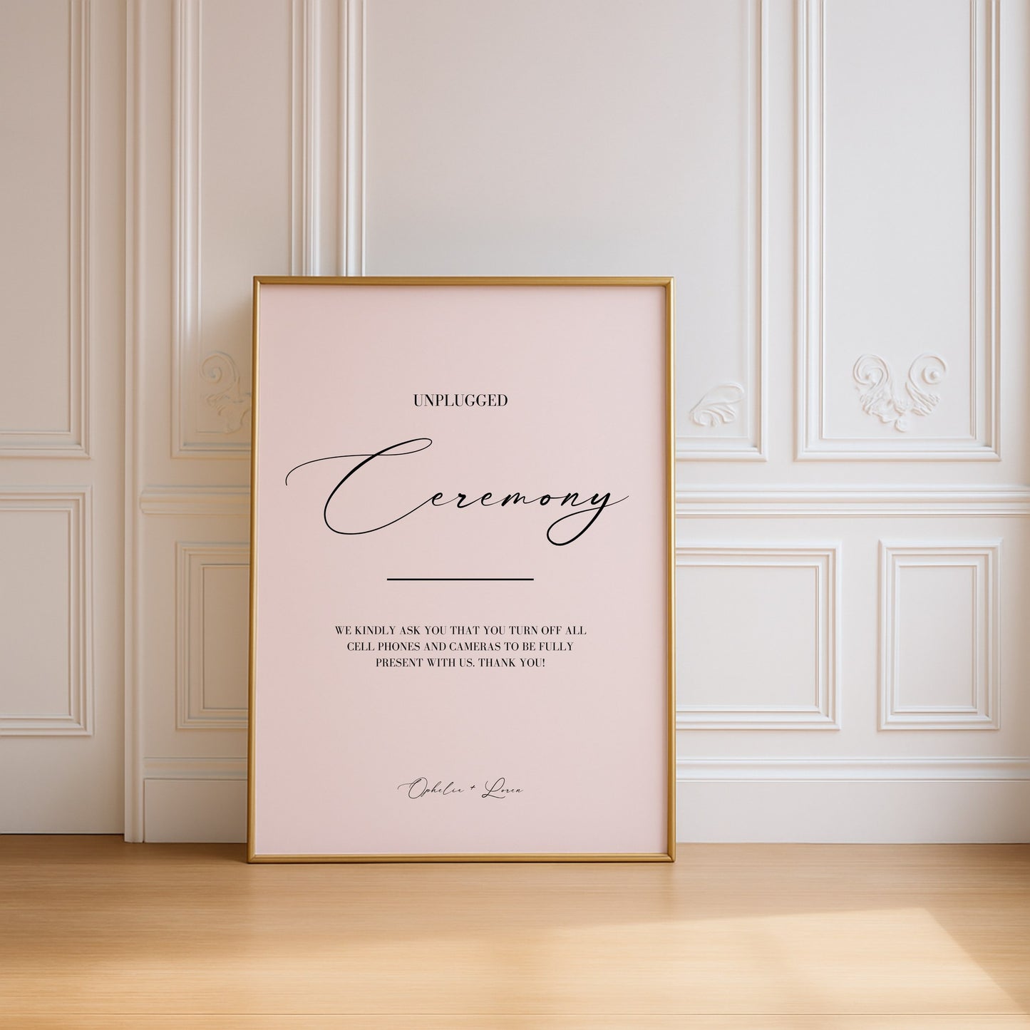 Aria Collection Poster Wedding Unplugged Ceremony Sign