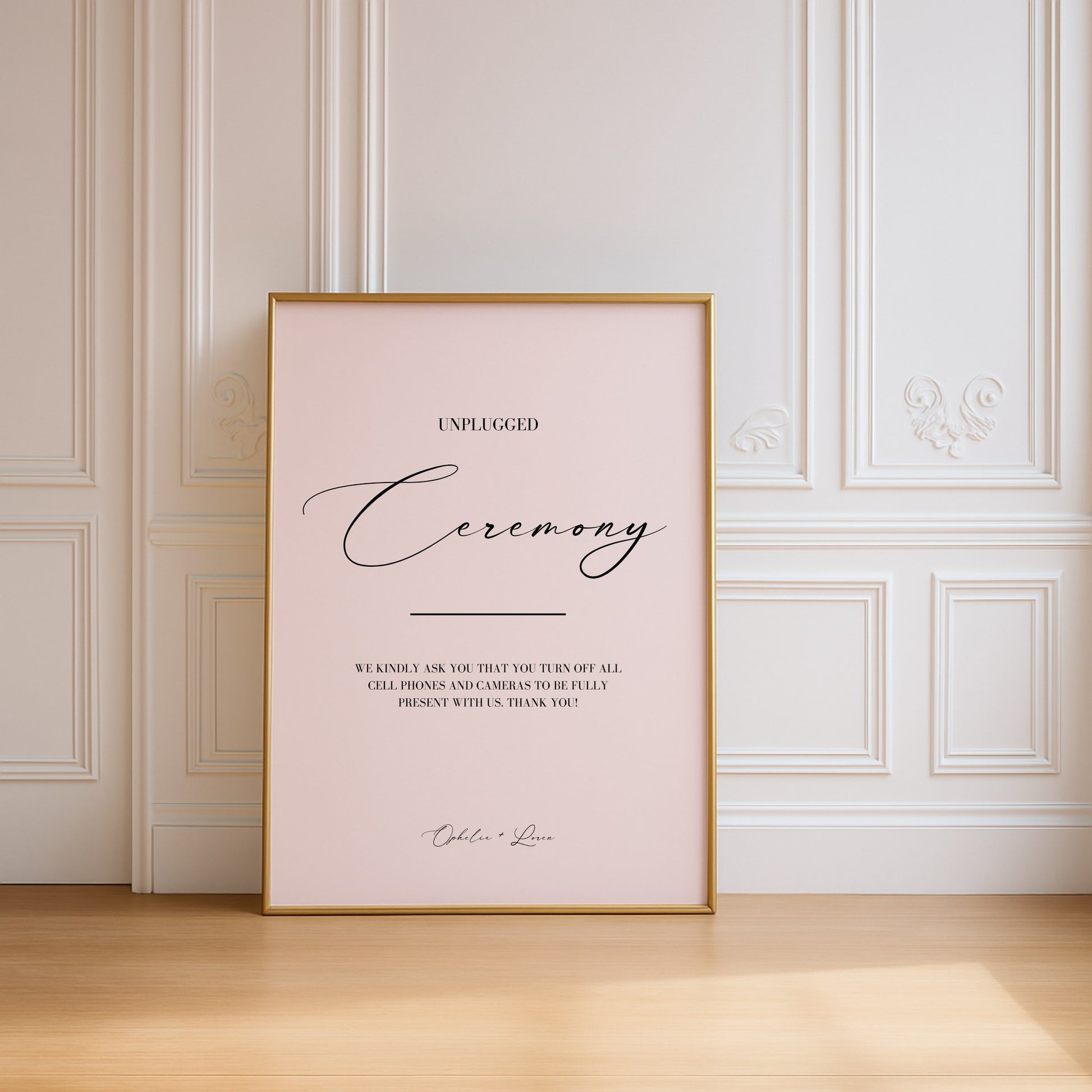 Aria Collection Poster Wedding Unplugged Ceremony Sign