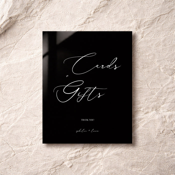 Aria Collection Acrylic Wedding Cards & Gifts Sign