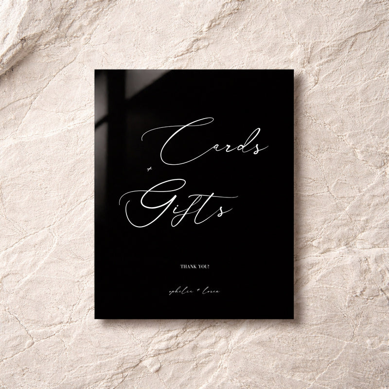 Aria Collection Acrylic Wedding Cards & Gifts Sign