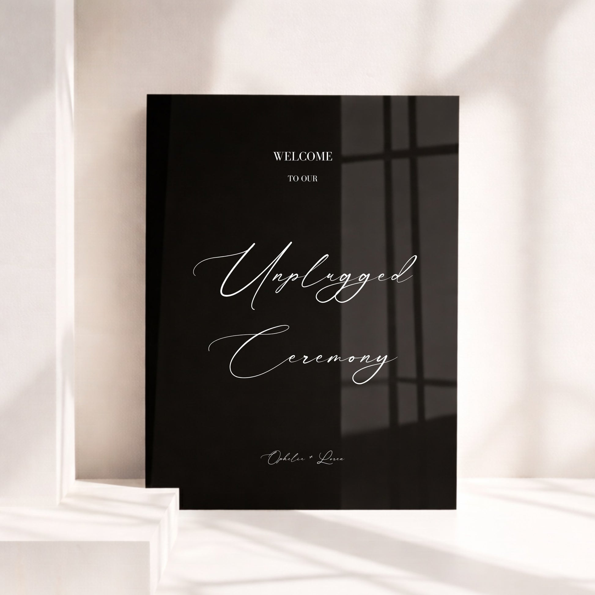 Aria Collection Acrylic Wedding Unplugged Ceremony Sign