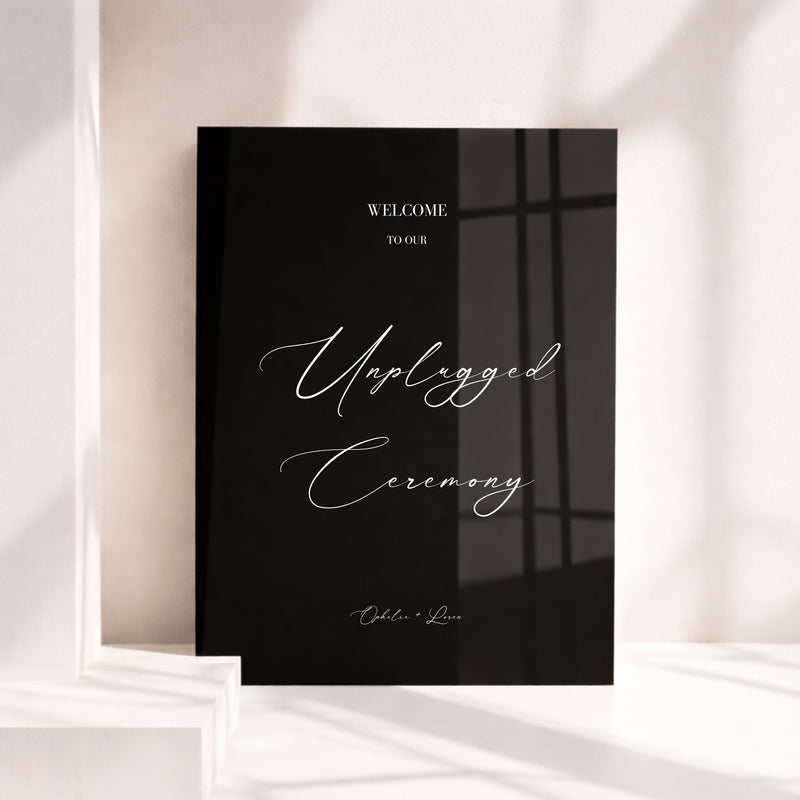 Aria Collection Acrylic Wedding Unplugged Ceremony Sign