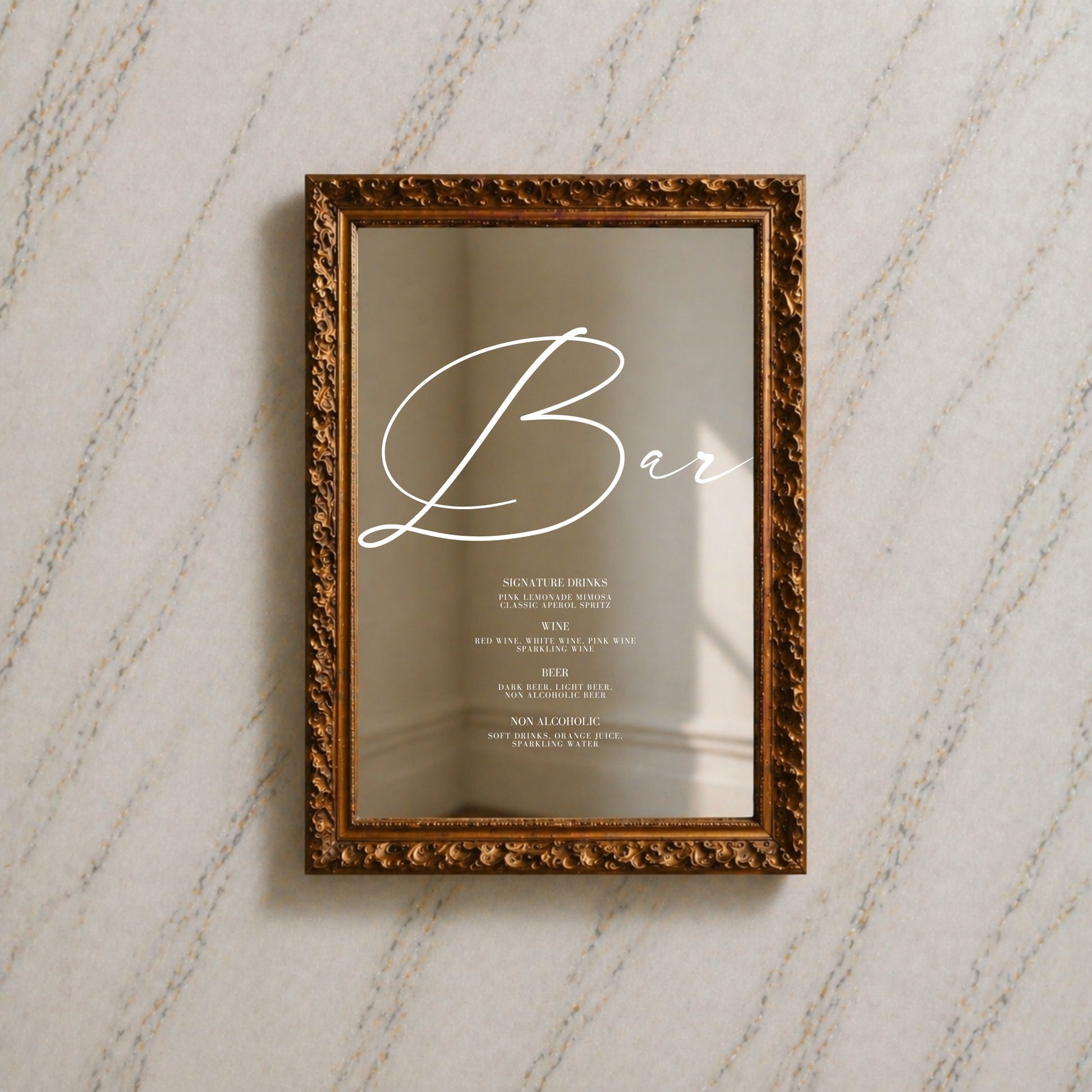 Aria Collection Decal Wedding Bar & Drinks Sign