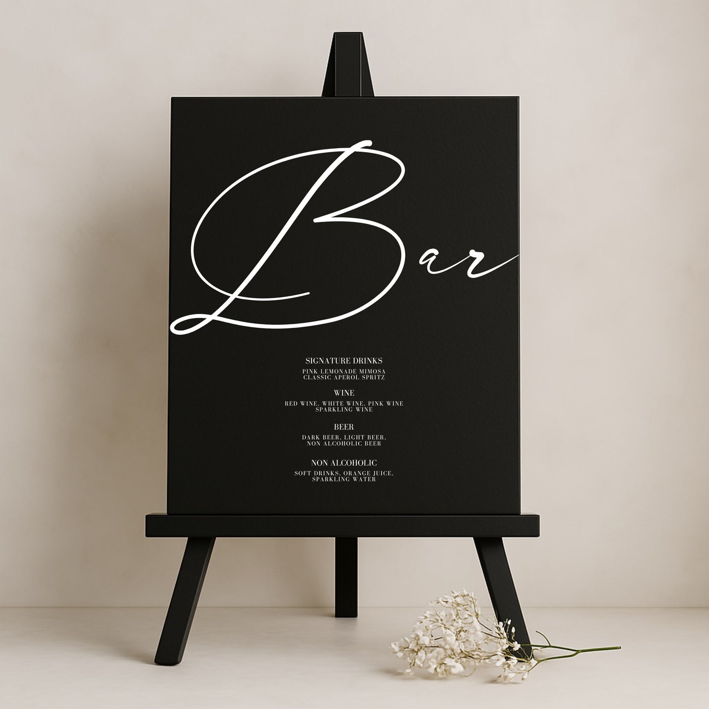 Aria Collection Gatorboard Wedding Bar & Drinks Sign