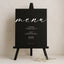 Aria Collection Gatorboard Wedding Menu Sign