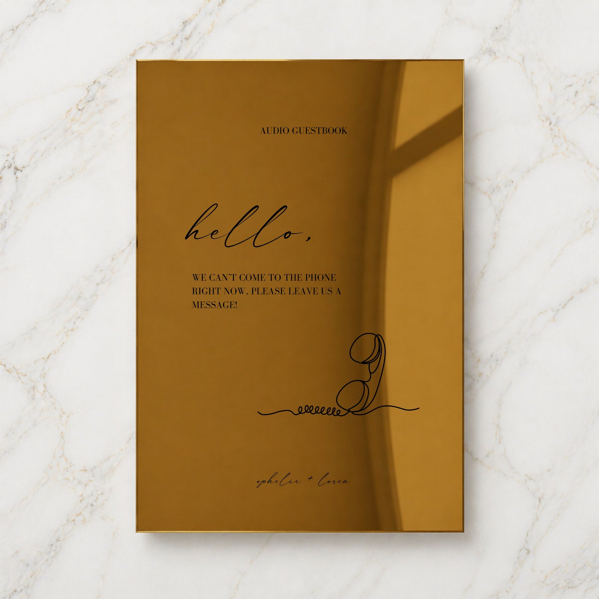 Aria Collection Gold Mirror Wedding Guestbook Sign
