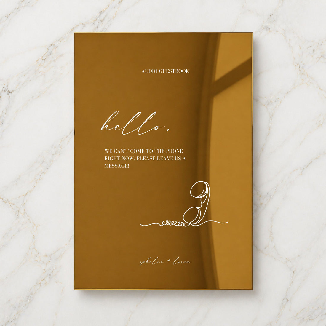 Aria Collection Gold Mirror Wedding Guestbook Sign
