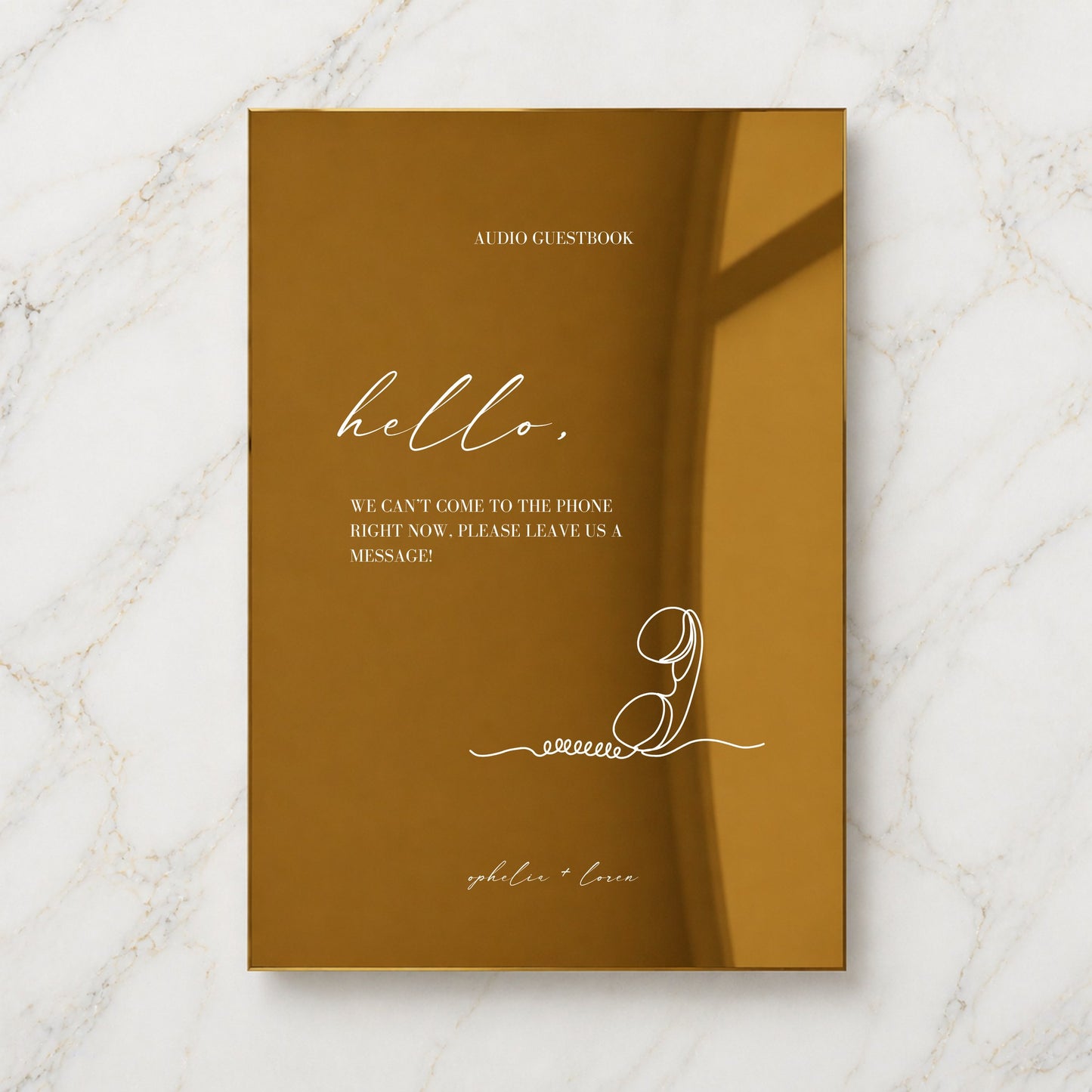 Aria Collection Gold Mirror Wedding Guestbook Sign
