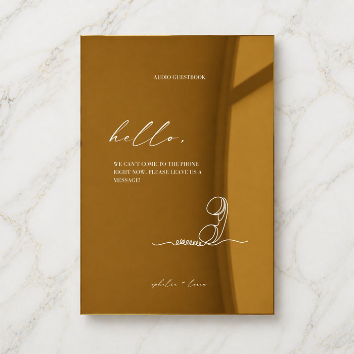 Aria Collection Gold Mirror Wedding Guestbook Sign