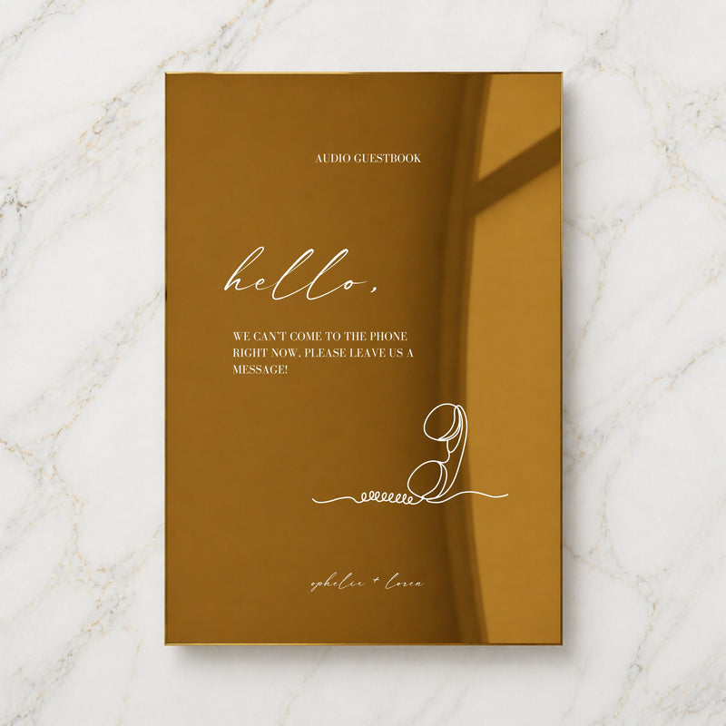 Aria Collection Gold Mirror Wedding Guestbook Sign