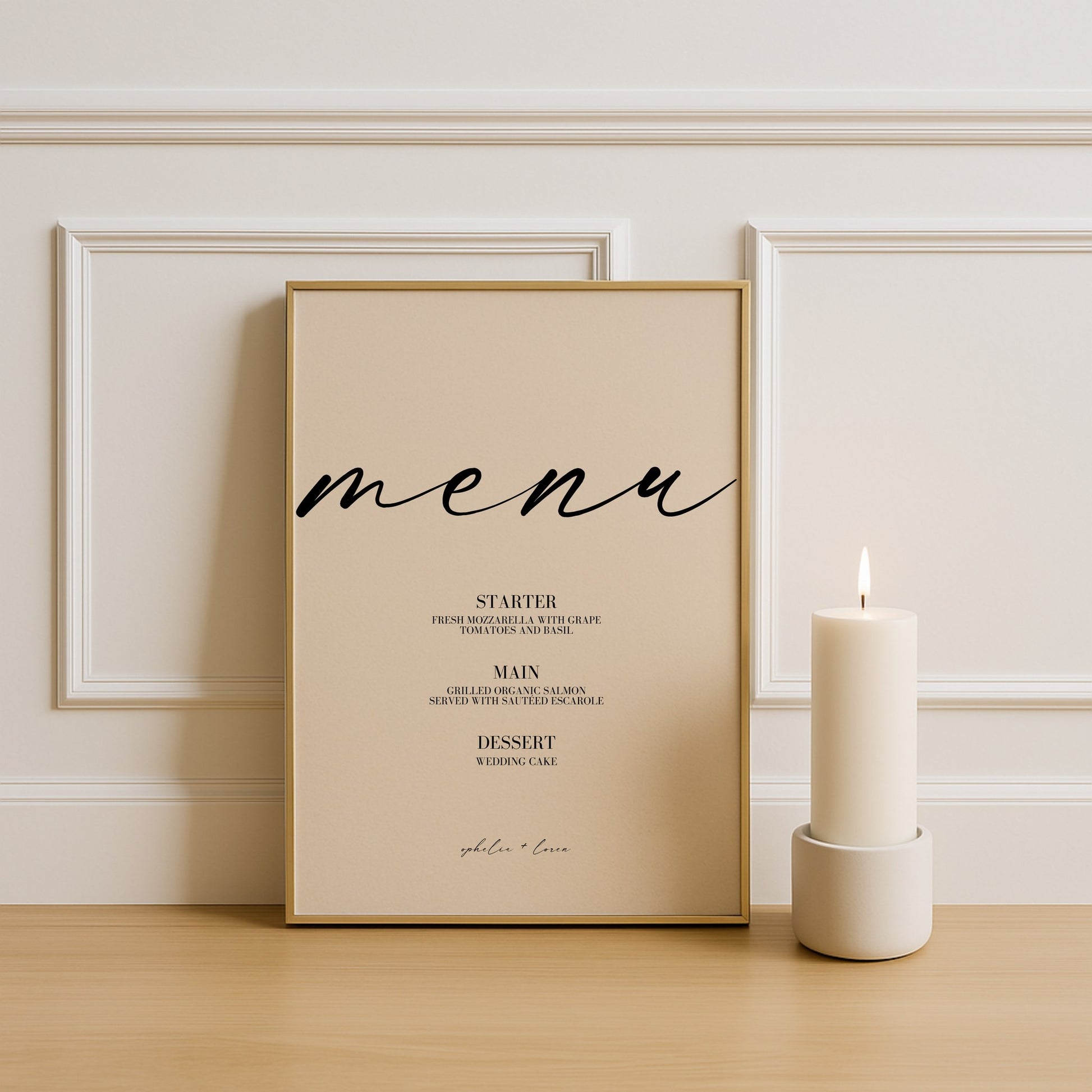 Aria Collection Poster Wedding Menu Sign