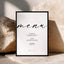 Aria Collection Poster Wedding Menu Sign