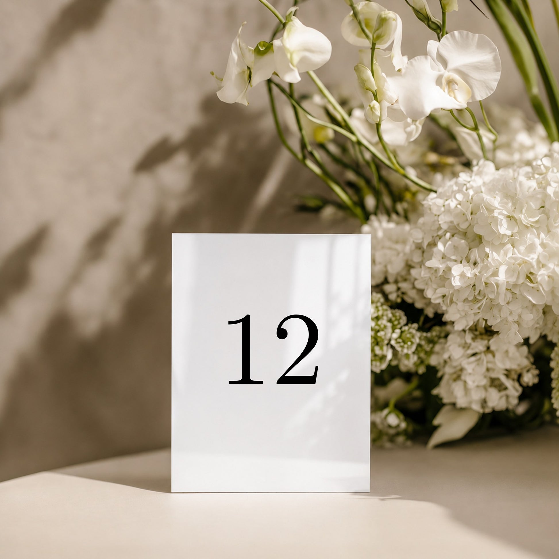 Aria Collection Acrylic Wedding Table Numbers Sign