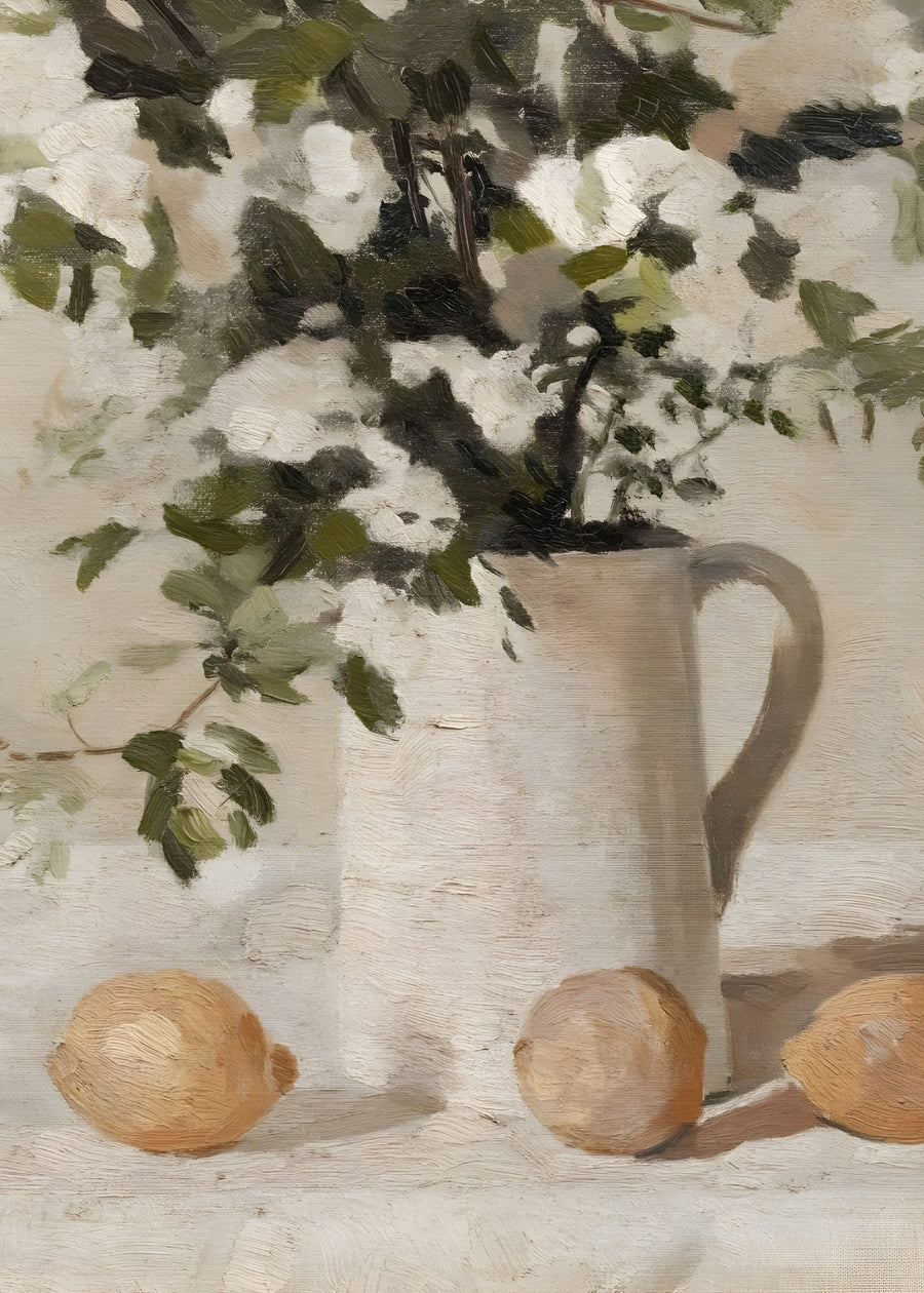 Branches in White Pitcher, botanical wall art print