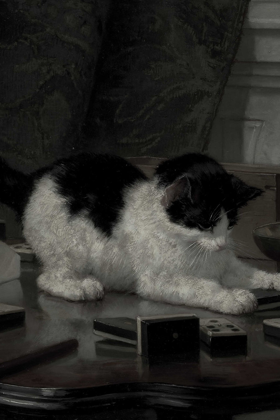 Cat in Shadow Vintage, eclectic wall art print