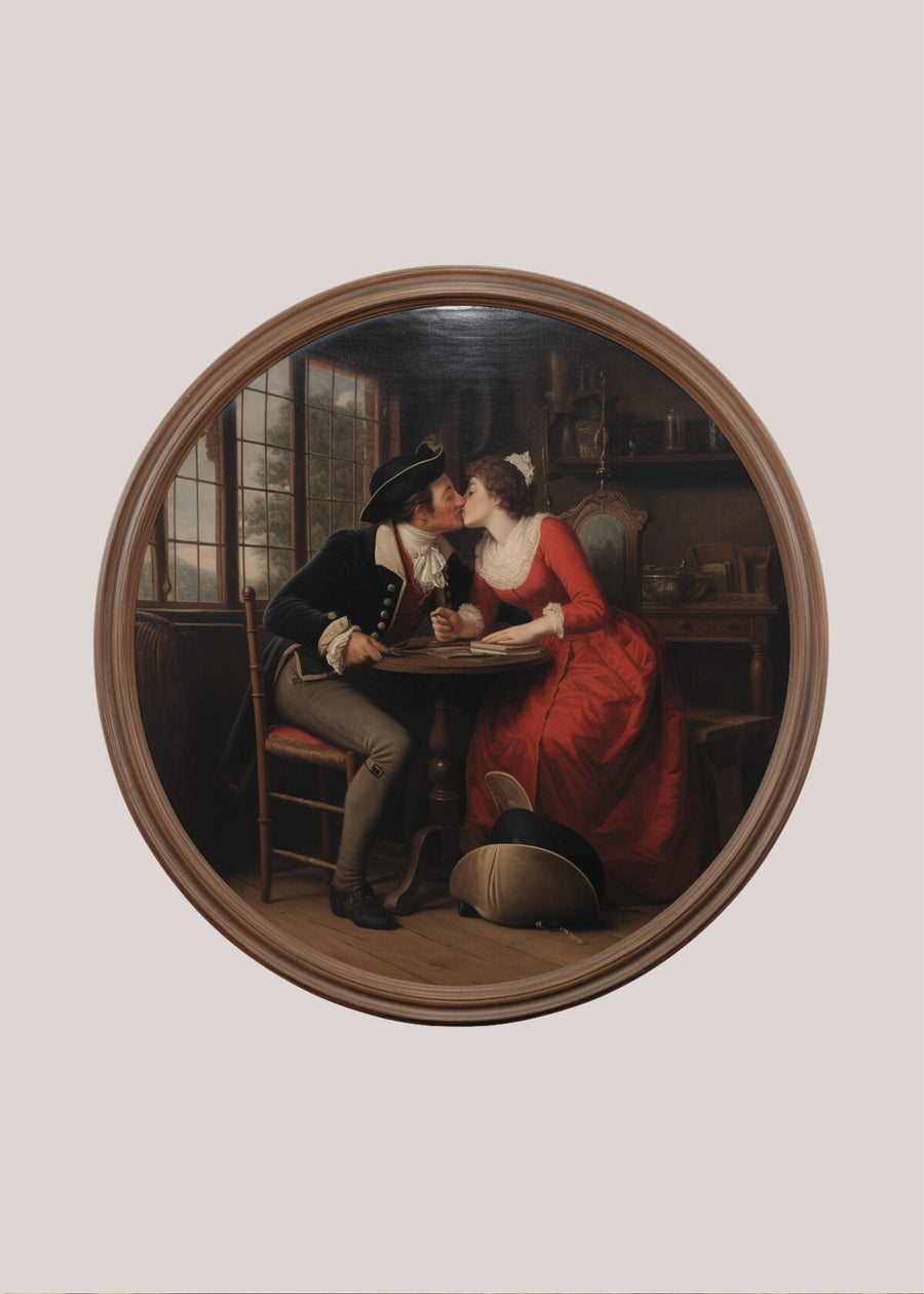 Classical Portrait Roundel, vintage wall art print