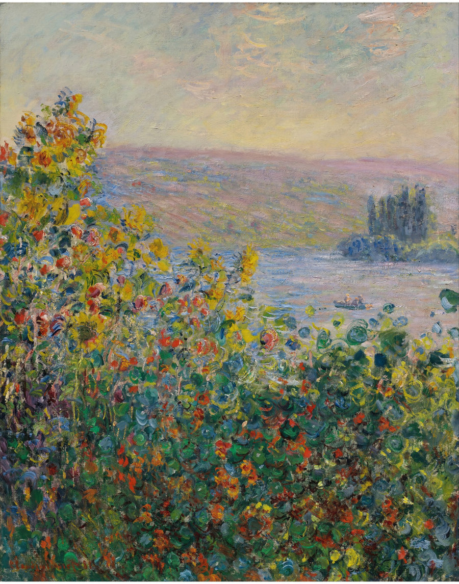 Flower Beds at Vétheuil by Claude Monet, reproduced as a fine art wall print