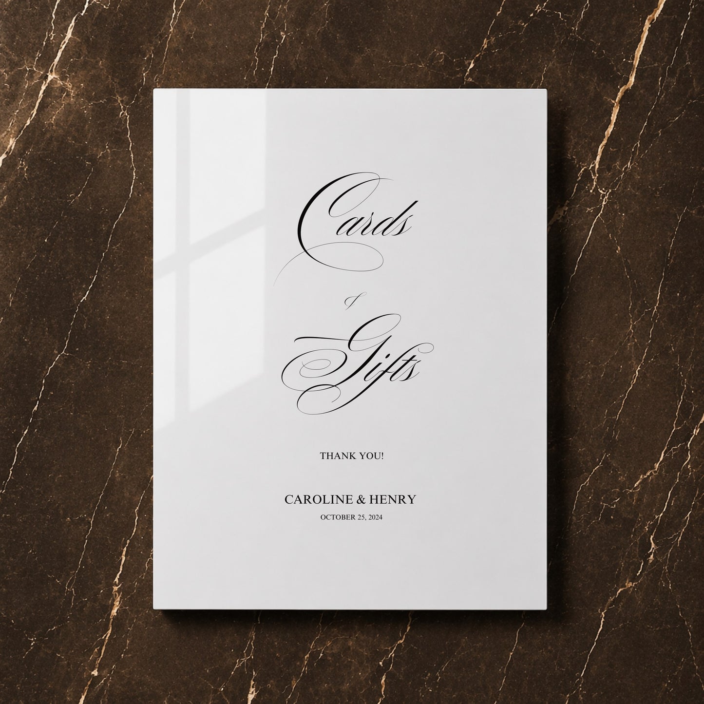Florence Collection Acrylic Wedding Cards & Gifts Sign