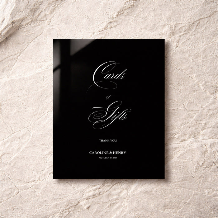 Florence Collection Acrylic Wedding Cards & Gifts Sign