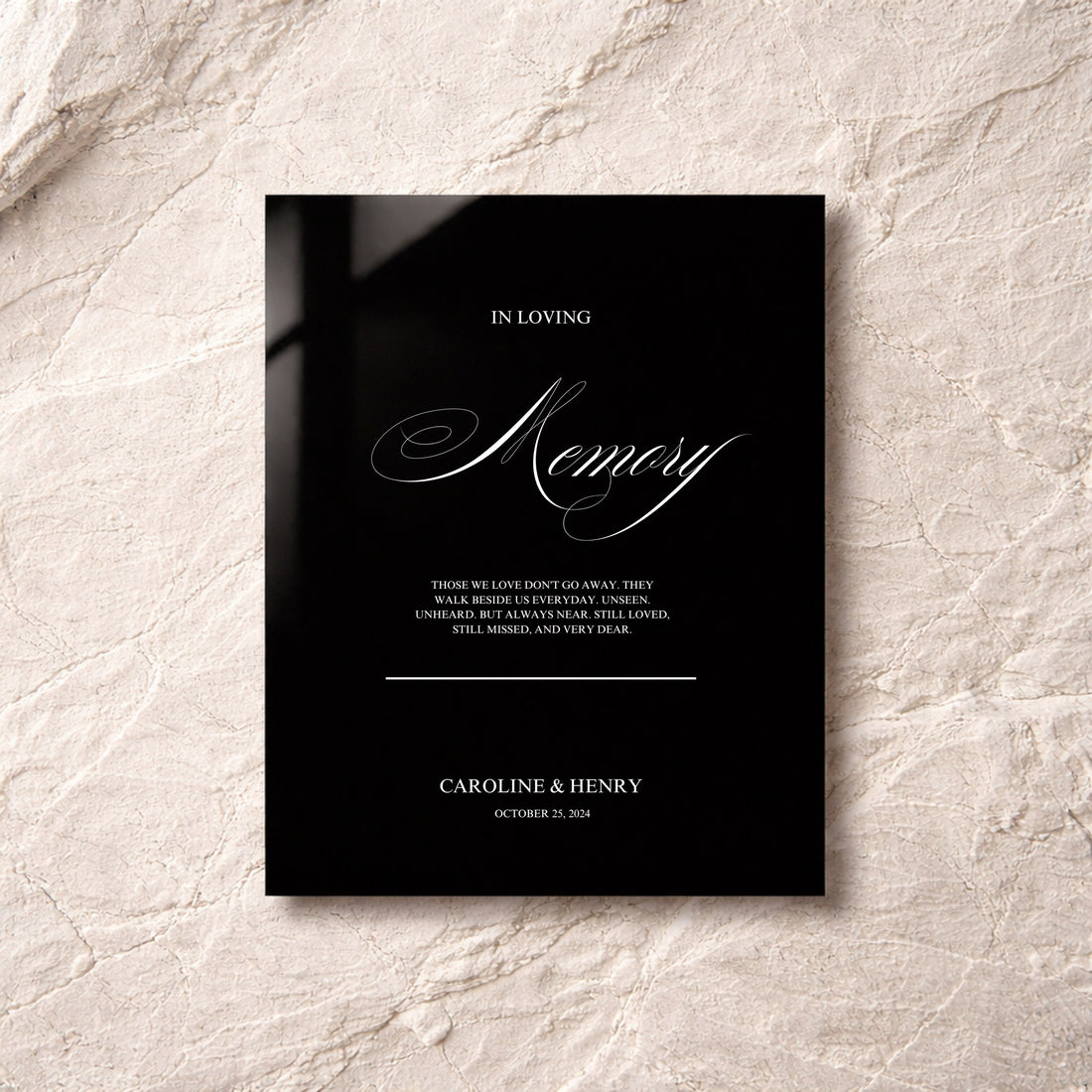 Florence Collection Acrylic Wedding In Loving Memory Sign