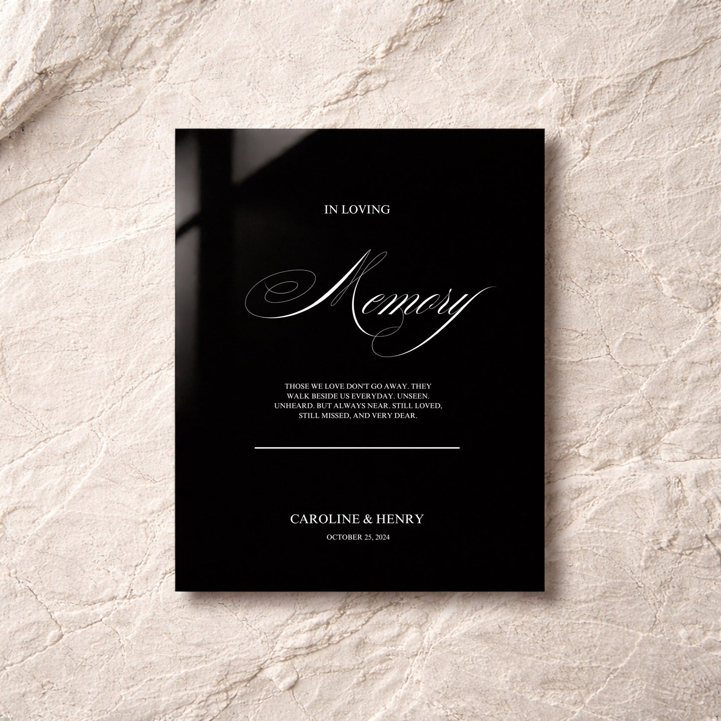 Florence Collection Acrylic Wedding In Loving Memory Sign