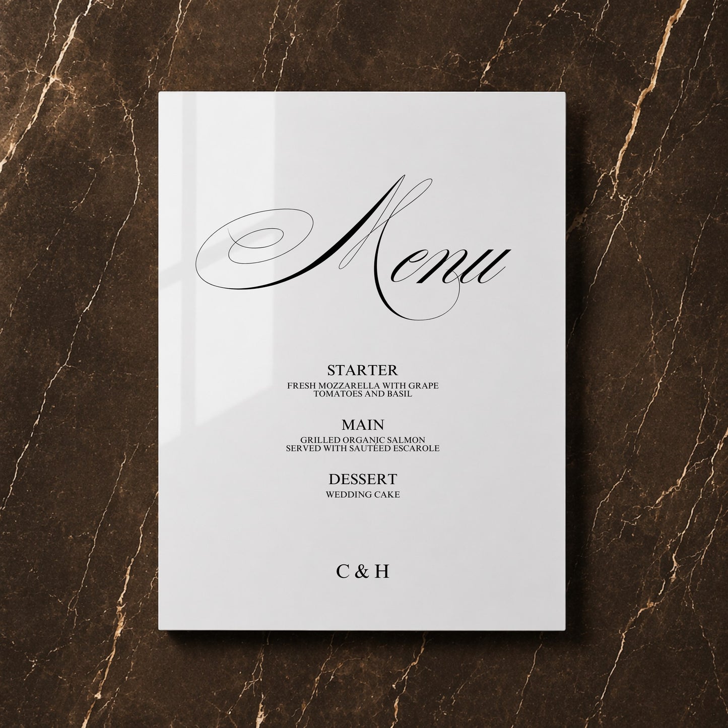Florence Collection Acrylic Wedding Menu Sign