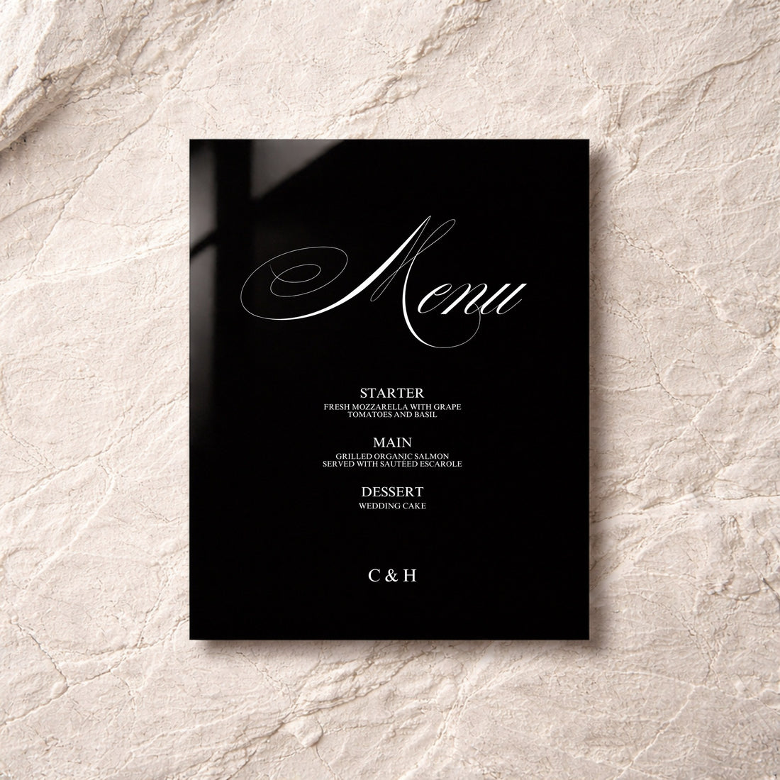 Florence Collection Acrylic Wedding Menu Sign