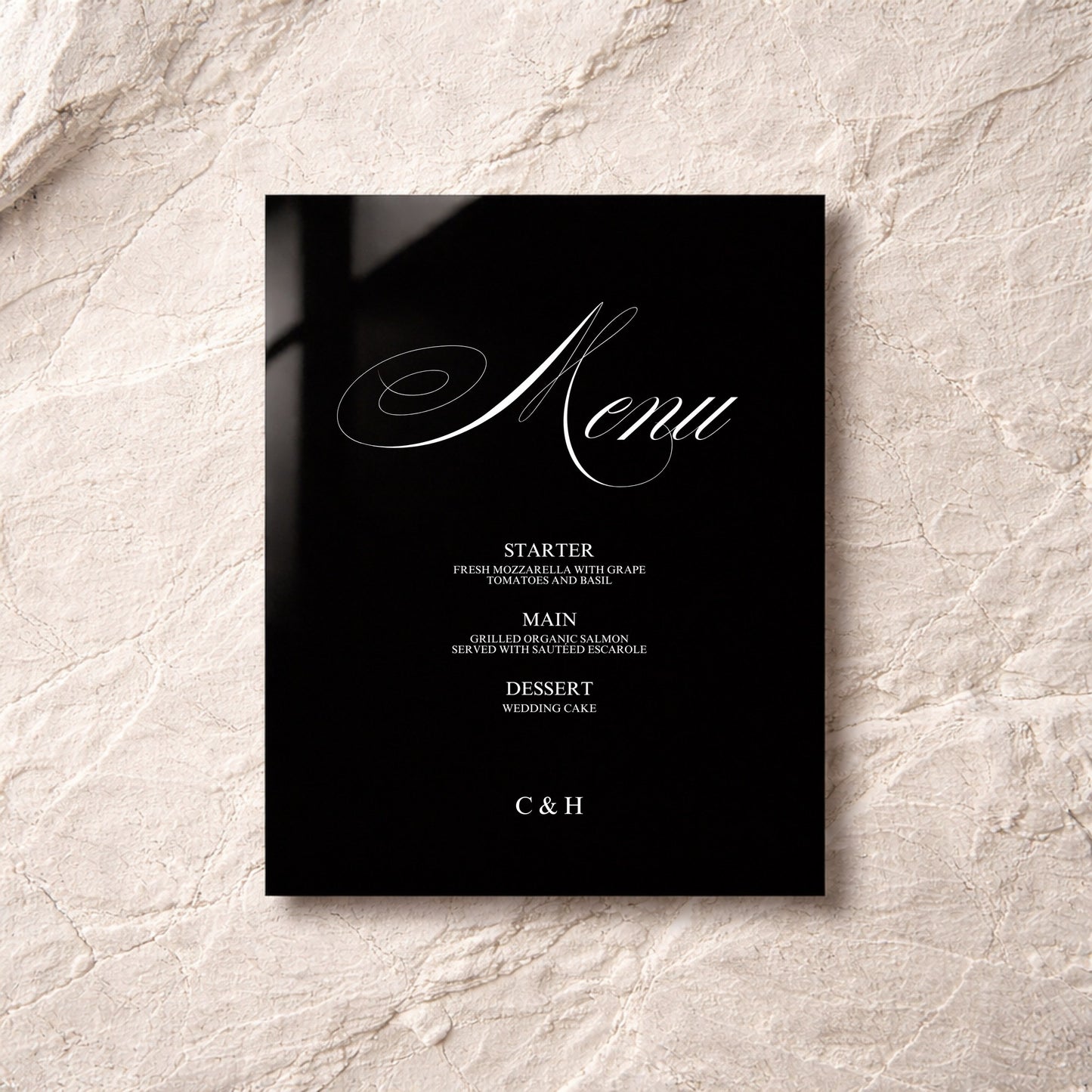 Florence Collection Acrylic Wedding Menu Sign
