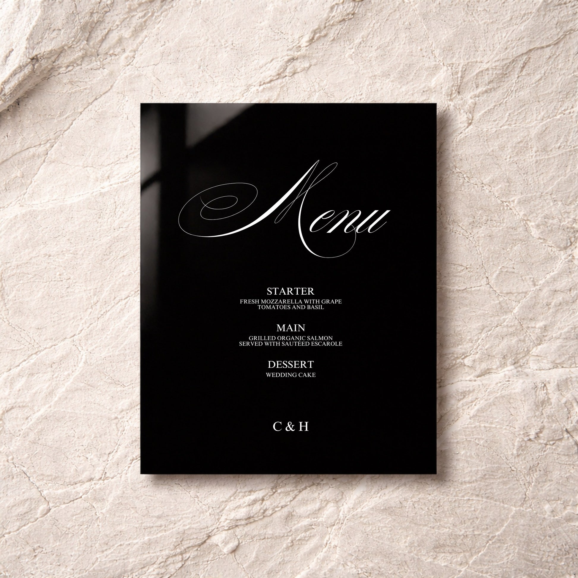 Florence Collection Acrylic Wedding Menu Sign