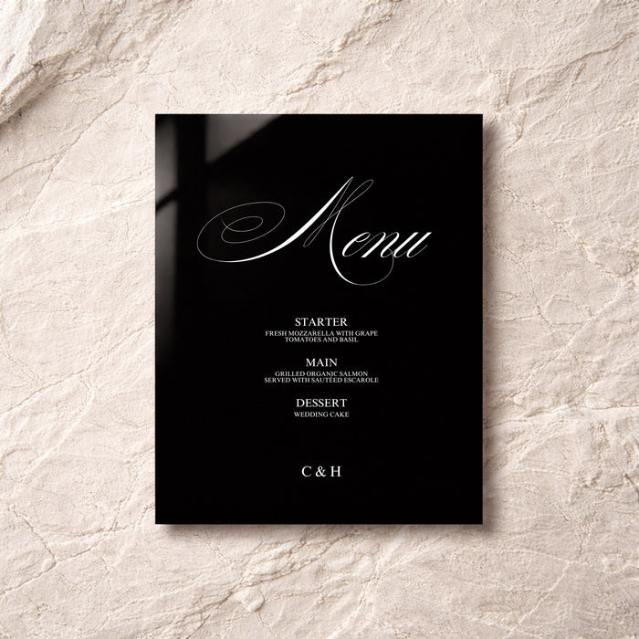 Florence Collection Acrylic Wedding Menu Sign