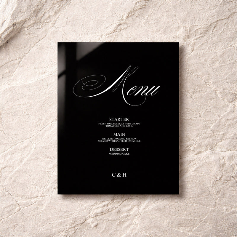 Florence Collection Acrylic Wedding Menu Sign