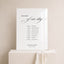 Florence Collection Acrylic Wedding Order of Events Sign