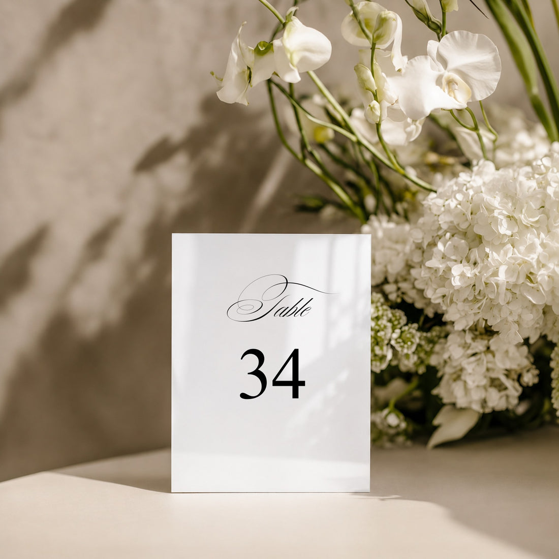 Florence Collection Acrylic Wedding Table Numbers Sign