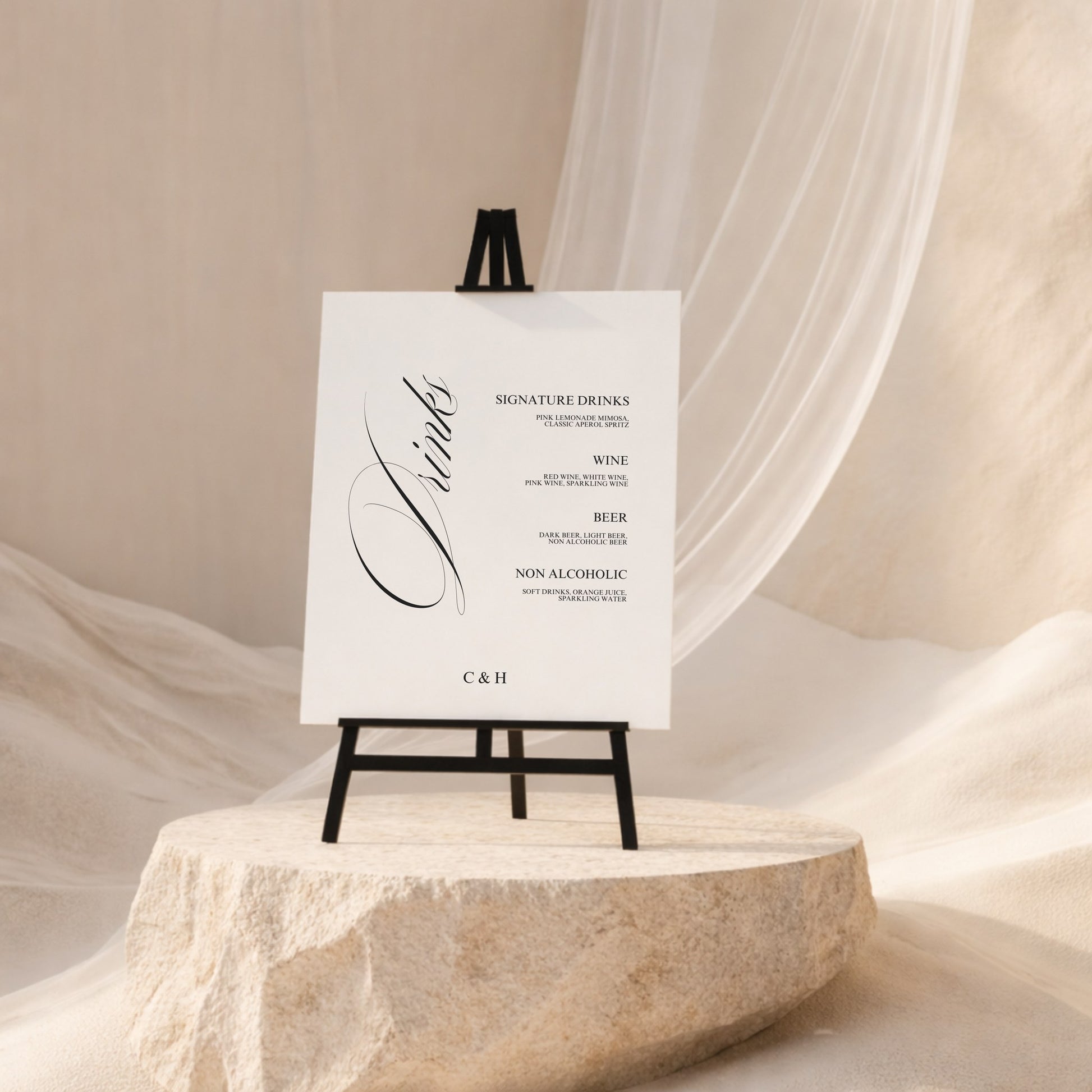 Florence Collection Gatorboard Wedding Bar & Drinks Sign