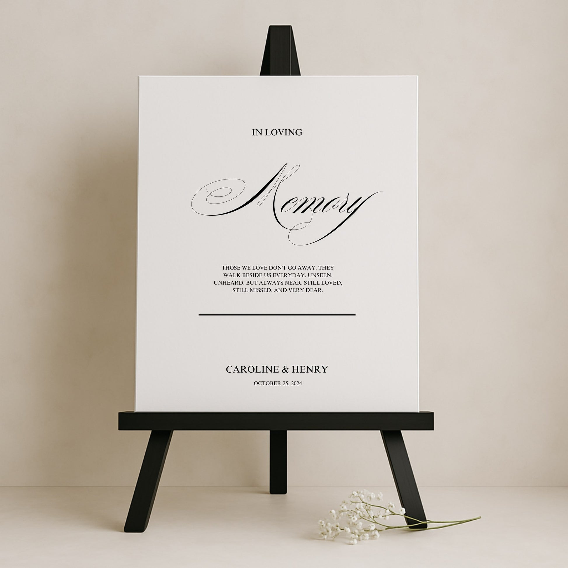 Florence Collection Gatorboard Wedding In Loving Memory Sign