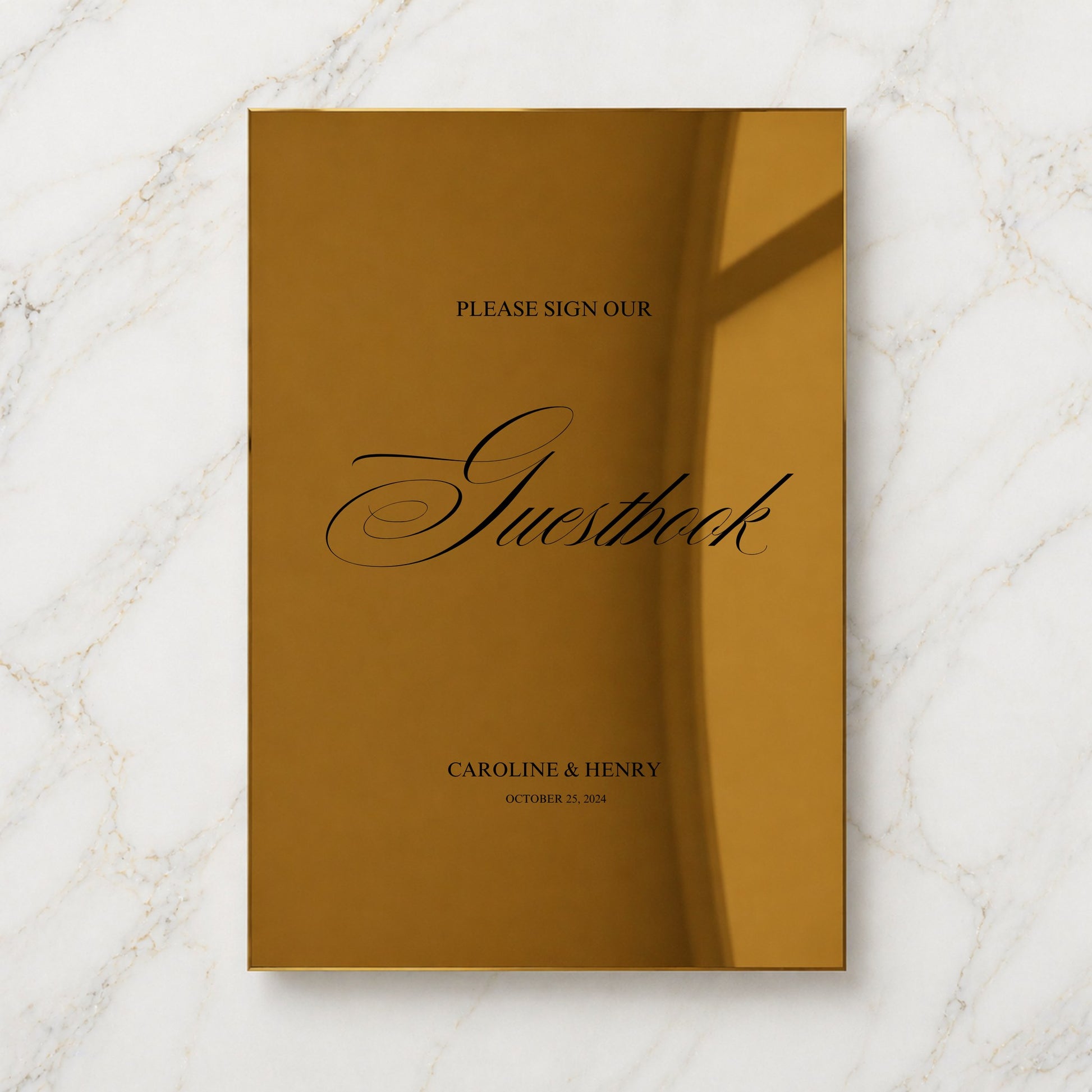 Florence Collection Gold Mirror Wedding Guestbook Sign