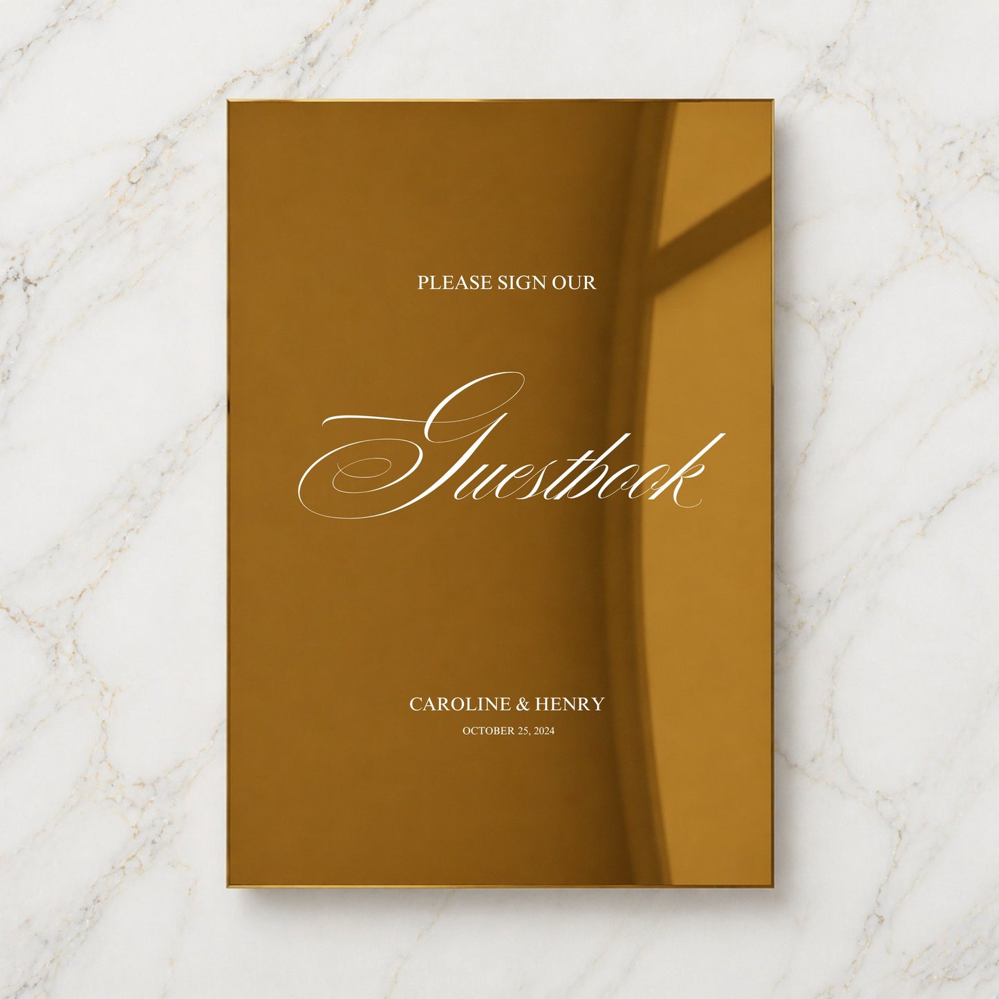 Florence Collection Gold Mirror Wedding Guestbook Sign