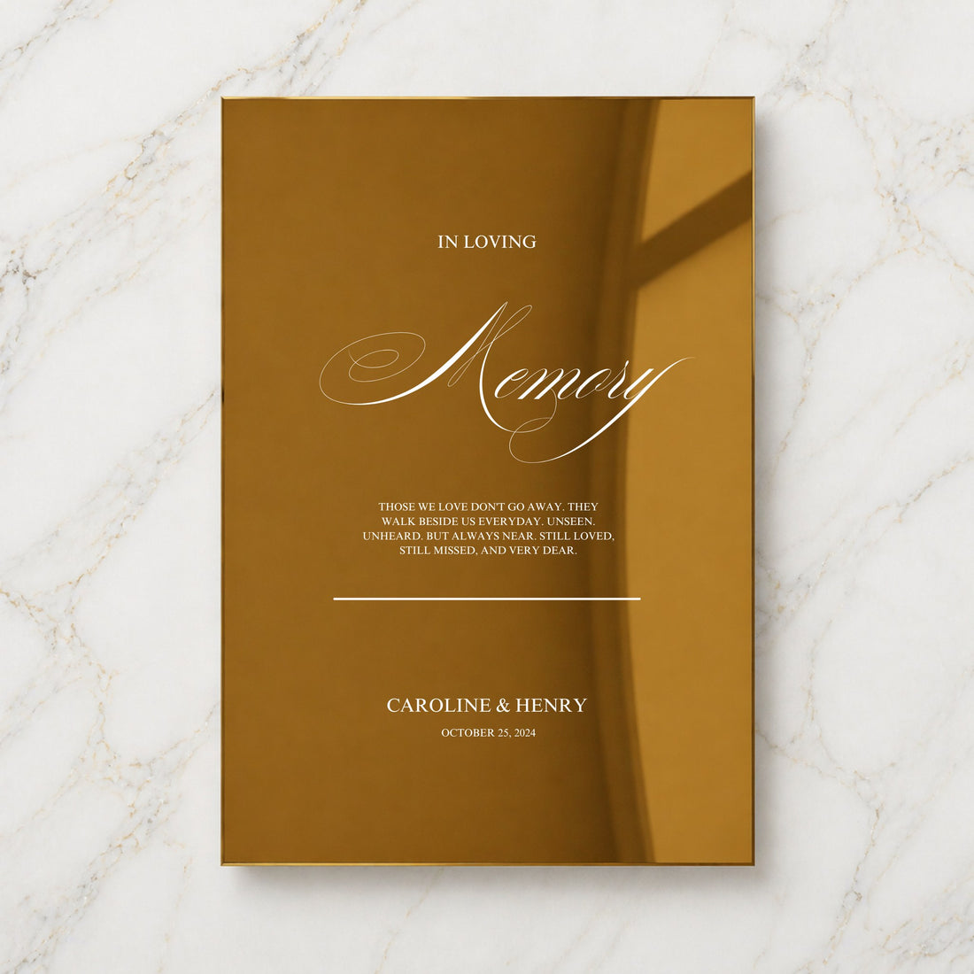 Florence Collection Gold Mirror Wedding In Loving Memory Sign